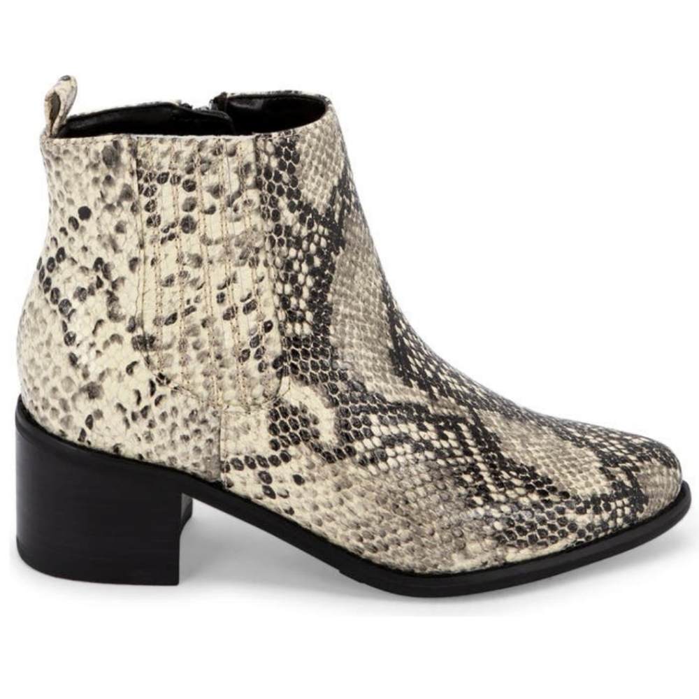 Blondo Elvina Waterproof Leather Snake Print Booties - Picture 2 of 8